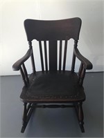 Antique Mission Oak / Leather Rocking Chair
