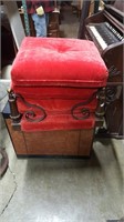 Vintage 70's Rolling Cushioned Ottoman
