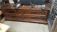 Lowboy 4 Drawer Wood Dresser / TV Stand
