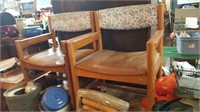 Pair Mid Century Modern Rolling Chairs