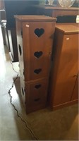 Wood Cabinet w / Heart Cut outs