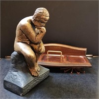 The Thinker Statue and Wall Hanging Tac & Tie