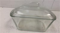 Glassbake glass container with lid