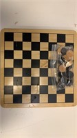 Wood checkers tic tac toe board
