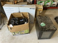 Box with table top fans, wine cooler (needs fuze)