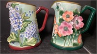 Floral ceramic delicate pitchers