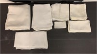 Lot of 31 White Linen Sheets/Napkins/Towels