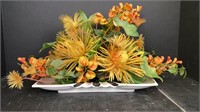 Vintage Yellow/Orange Flower Centerpiece
