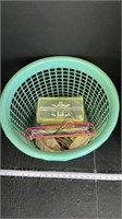 Basket of 7 Vintage Laundry Room Items