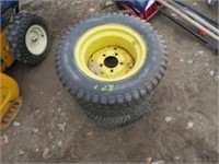 2 JOHN DEERE TIRES AND RIMS TIRES ARE DRYROTTED