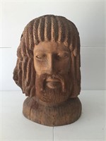 Folk Art Carved Wood Male Bust (Jesus?)