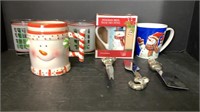 3 Mugs/3 Glasses/3 Santa themed utensils