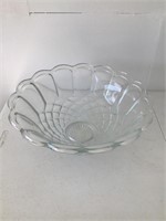 Clear Glass LE Smith DOMINION Flared Punch Bowl