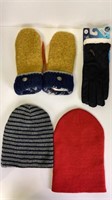 Winter gloves and hat lot