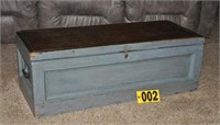 Primitive wooden carpenter's tool box w/ tray