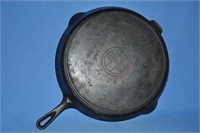 Griswold #14 cast iron dble lip skillet, mkd 718