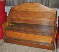 Antique Oak lift-top bench