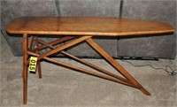 Primitive Oak folding ironing board, 54" L x 13" W