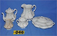 5-pcs of Meakin Ironstone, some damage