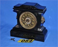 Antique Ansonia 8-day key wind mantle clock w/key