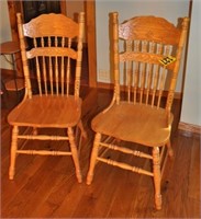 Modern Oak pressed back kitchen chairs