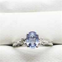 $1200 10K  Ceylon Sapphire(0.95ct) Diamond(0.1ct)