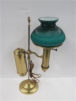 Brass Lamp w/ Green Shade