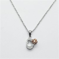 $55 Silver Diamond 8" Necklace