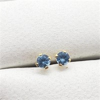 $100 14K  Blue Zircon Earrings