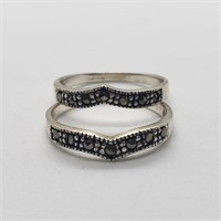 $80 Silver Lots Of 2 Marcasite Ring