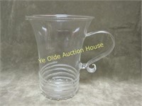 Hand Blown Art Glass Clear Thin Pitcher