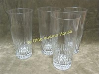 Lot of Tall Ribbed Base Soda Drink Glass Tumblers