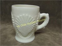 Vintage Shell Nautilus Custard Glass Mug