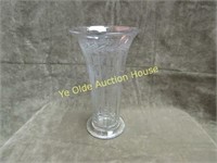 Imperial Glass Cut Floral Design Clear Vase