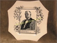 Vintage English Square Plate with Gentleman