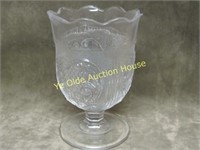 Pattern Glass Scalloped footed spoon vase