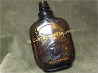 Owens Illinois Glass Amber Bottle w/man