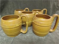 Brown Glass Texas Art Pottery Handled Mug Lot
