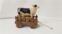 Decor - Cow in Wagon - Resin