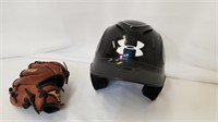 Batting Helmet & Baseball Glove - Youth