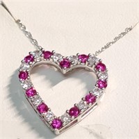 $120 Silver Ruby CZ Necklace