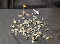 Plastic Army Figures & helicopter