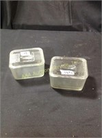 (2) Glass Refrigerator Containers-small chip