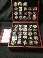 Box of Reproduction Political Buttons