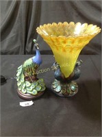 Peacock Vase & Peacock Lamp