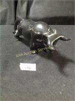 Black Marble Bull Figurine