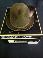 Felt Fedora with Feather by Champ - Good