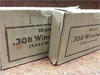 2 - BOXES .308 WINCHESTER, 7.63 X 51MM, 20 / BOX