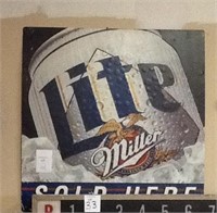 MILLER LIGNT SIGN 36" X 36"