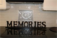 Painted wood memories sign 37.5 X 2 X 6.5"H